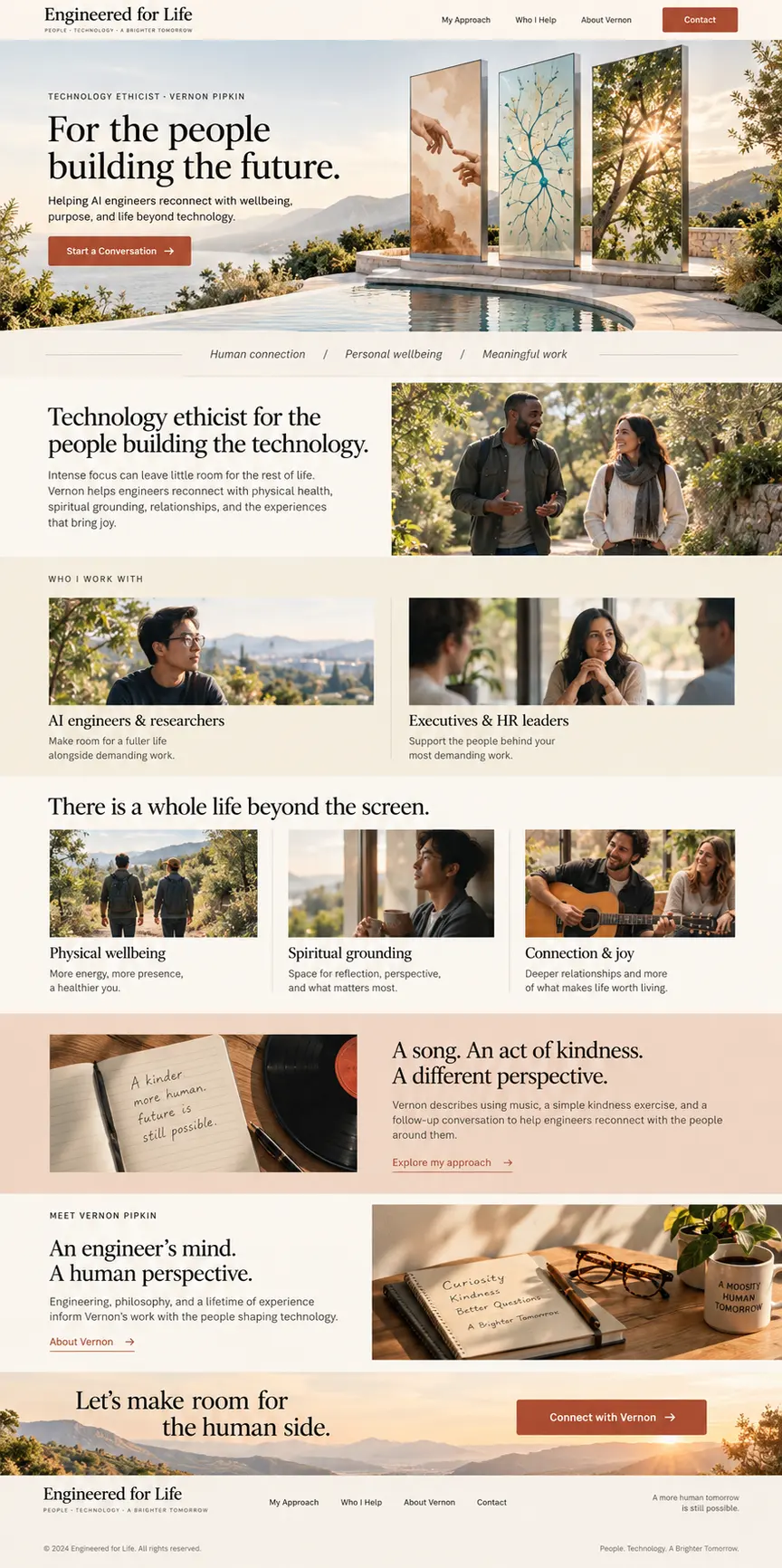 Engineered for Life: page design